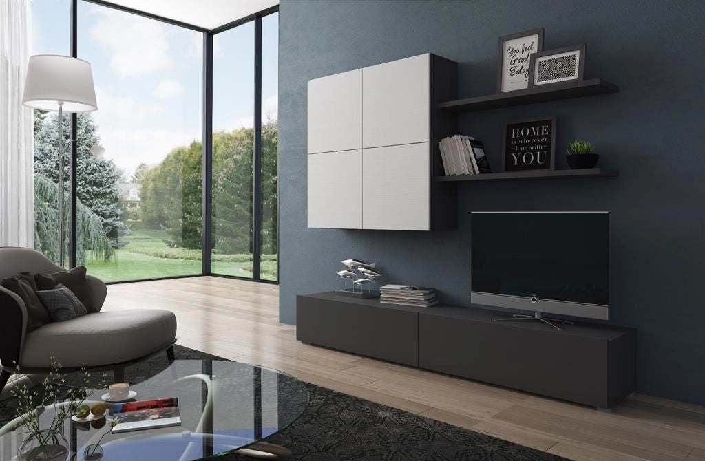 CALITAN FURNITURE FACTORY SP Z O.O. Soggiorno MOD. NOX Graphite E Bianco FRASSINATO