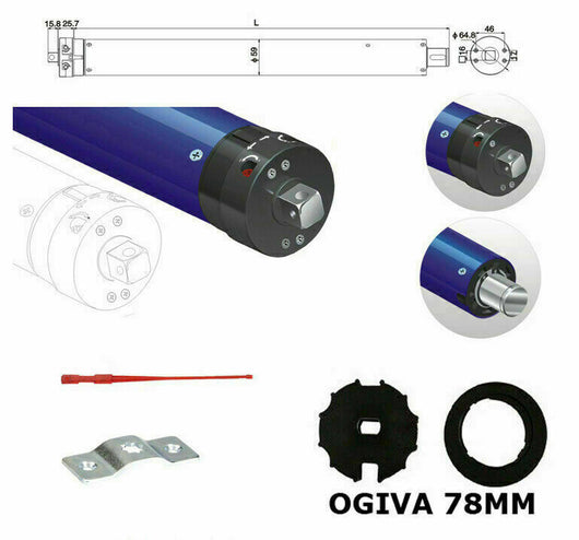 MOTORE AVVOLGIBILE PER TENDA DA SOLE 180KG 100 NM RULLO 78 SI ADATTA A GAVIOTA