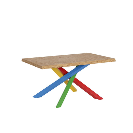 Tavolo da pranzo in legno Massello - VERSALUX Colore: Rovere, Dimensioni: 90x160/260, Telaio: 4/B