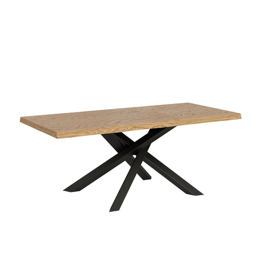 Tavolo da pranzo in legno Massello - VERSALUX Dimensioni: 90x180/280, Colore: Rovere, Telaio: Antracite