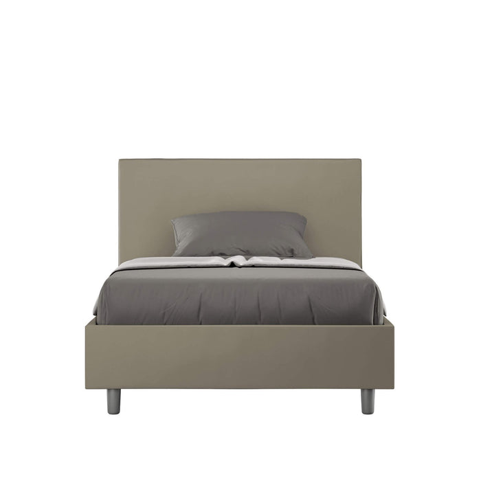 Letto una piazza e mezza rivestito in Similpelle - ADELE Dimensione Rete: 120x190, Colore: Cappuccino, Tipologia Letto: Senza Rete