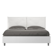 Letto Matrimoniale con cuscini in Similpelle - EGOS APPIA Colore: Bianco, Tipologia Letto: Senza Rete, Dimensione Rete: 160x190
