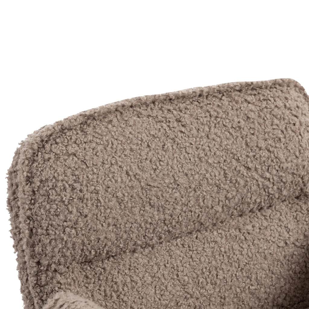 Sedia da ufficio in teddy fleece con braccioli pieghevoli e altezza regolabile girevole marrone per casa e ufficio