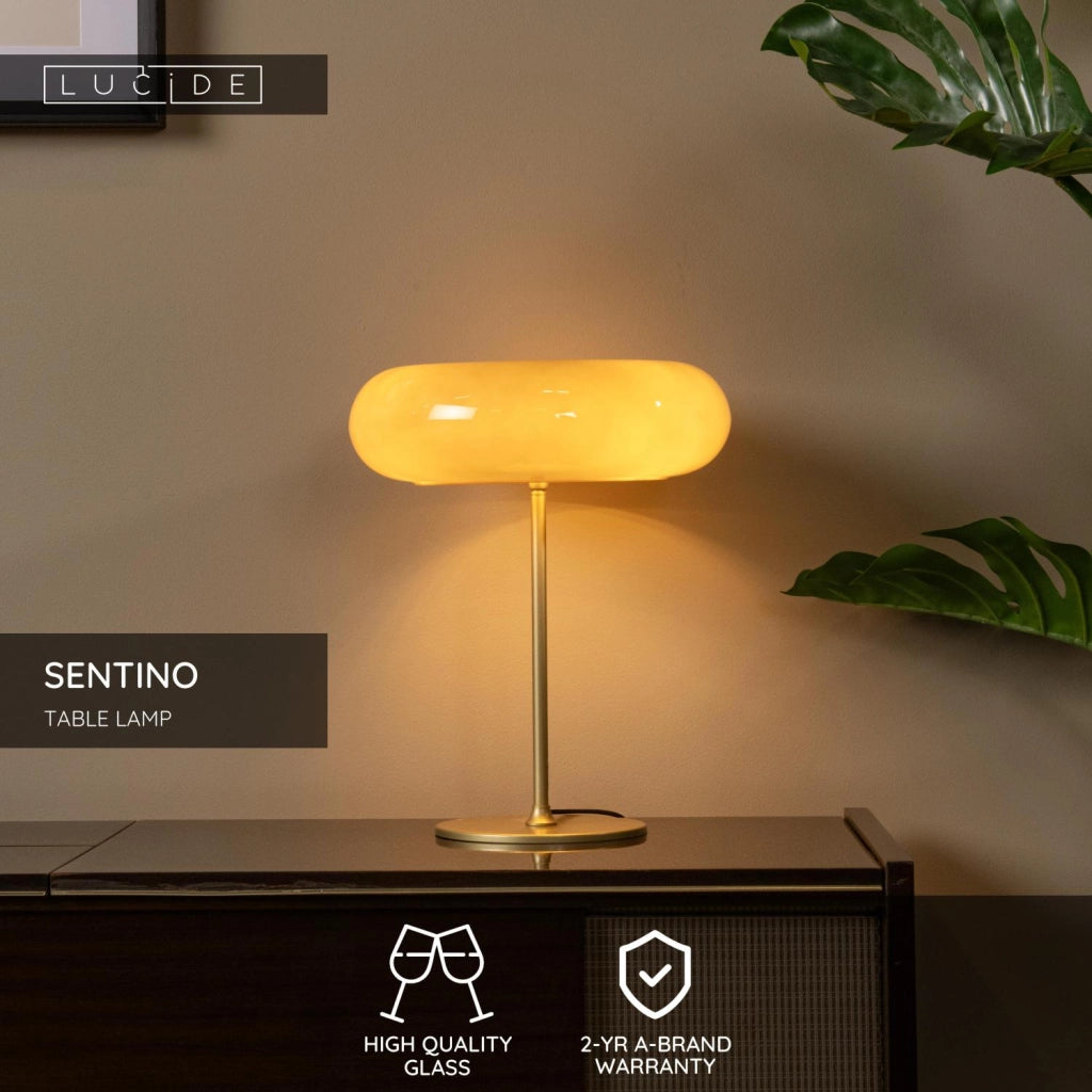 Lampada da tavolo SENTINO 3xG9 vetro oro/grigio Lucide