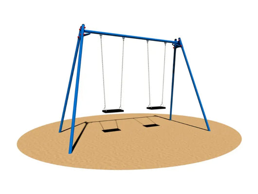 Altalena Celeste 2 posti acciaio zincato sedili antiurto norme EN1176 Giochipark - Orsetto