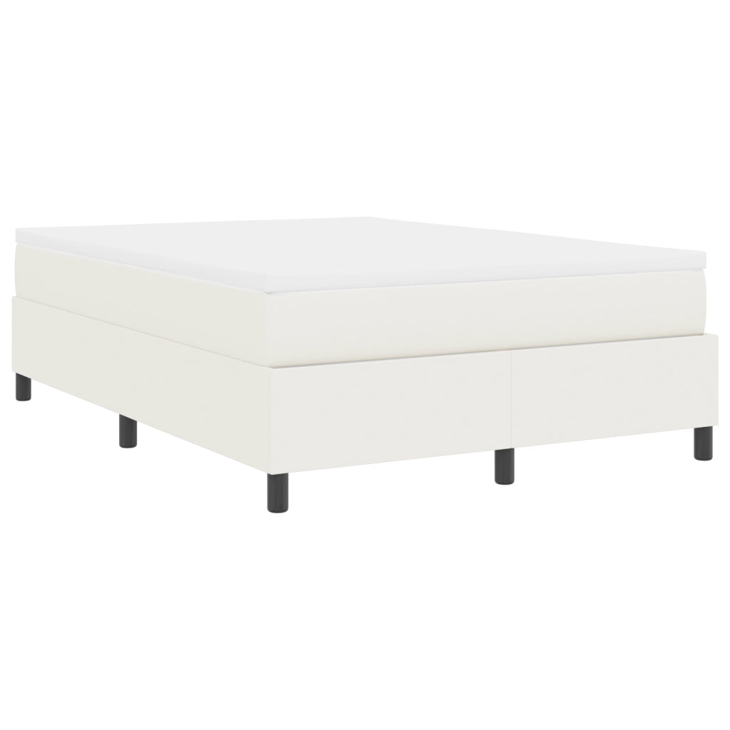 Letto con Rete e Materasso Crema 140x200 cm Tessuto di Corduroy