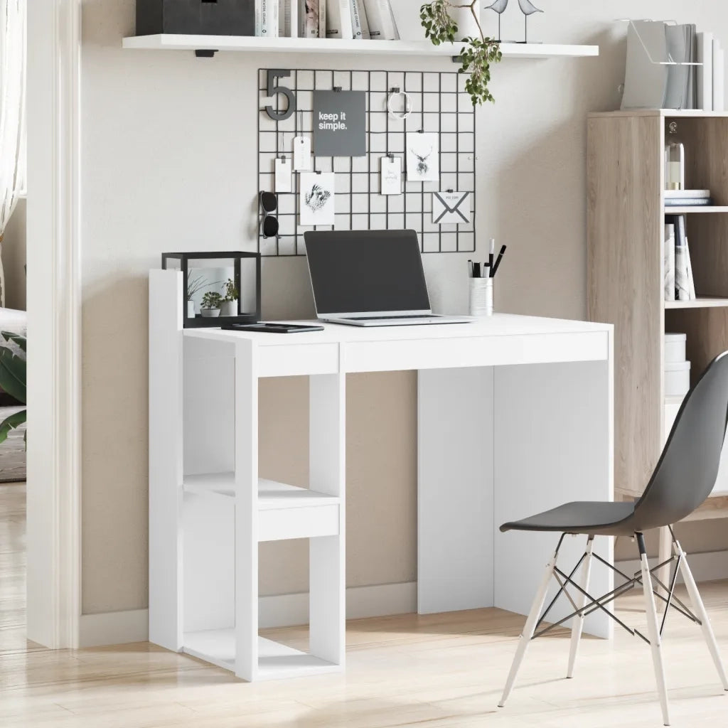 Scrivania Ufficio Bianca 103,5x56,5x94 cm in Legno Multistrato 847975