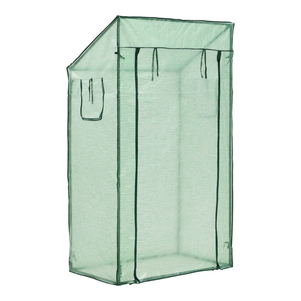 Serra per pomodori Marzano in acciaio e polietilene con porta e 2 finestre con cerniera 100 x 60 x 143-174 cm verde 03_0008259