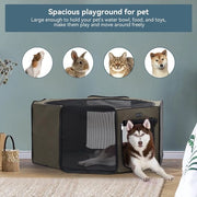 Recinzione per cani, uso interno ed esterno, coperchio e fondo rimovibili, penne pieghevoli per cuccioli, fondo impermeabile recinzione per cani