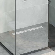 Drenaggio doccia con design a striscia Argento 80 cm