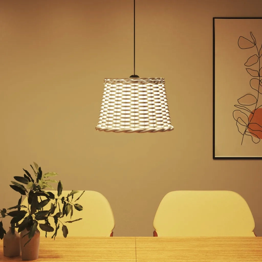 Paralume da Soffitto Bianco ?40x26 cm in Vimini CFW8987356