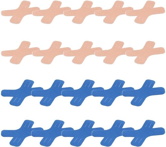 Tape di terapia elastico 20 pezzi - Supporto per articolazioni e muscoli - Nastro di kinesiologia - Adattabile e comodo - Alta elasticità - Nastro di kinesiologia