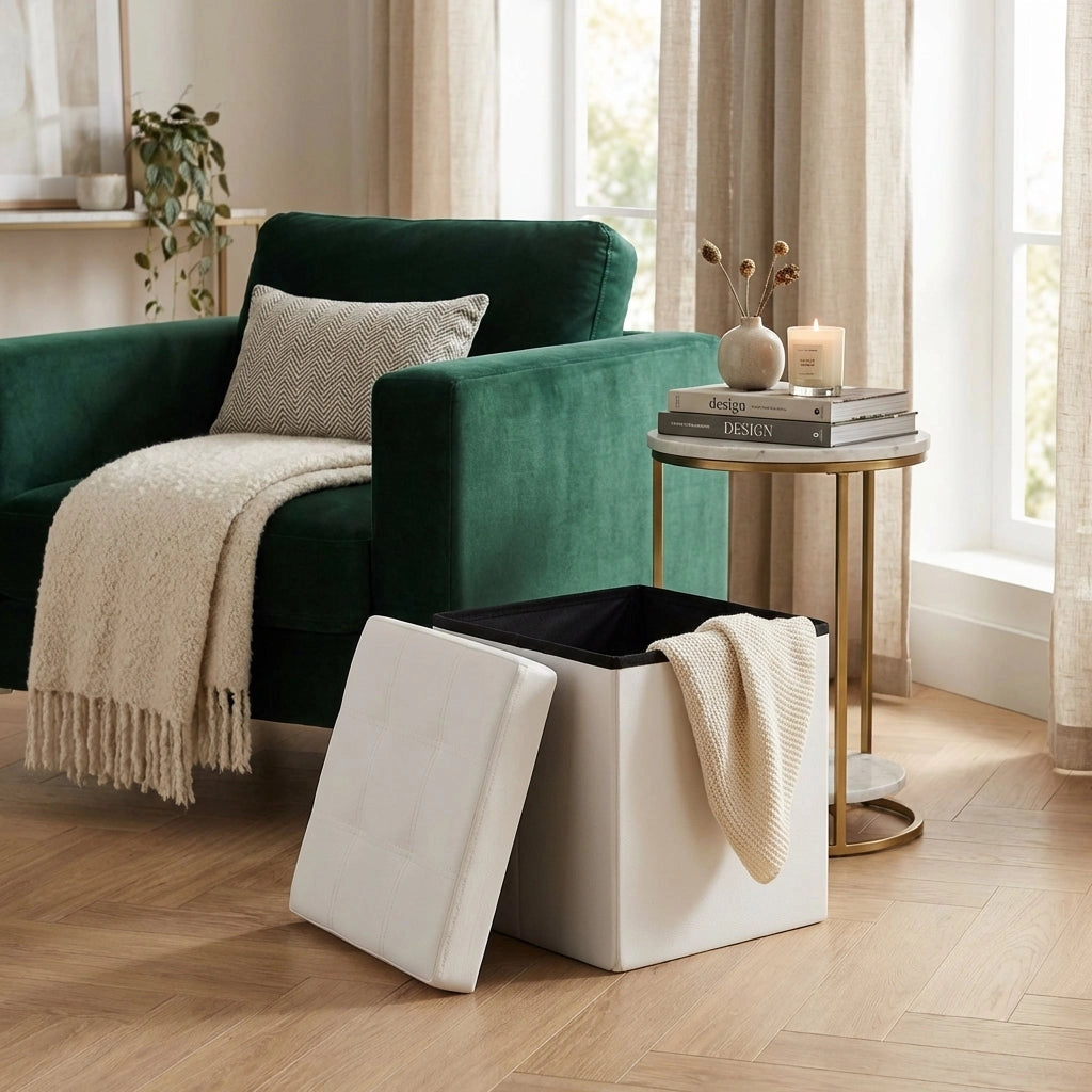 Pouf contenitore in similpelle - MADDOX