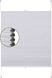 Gordino con graffetta in vetro - Bianco - Tendina a rotolo - Translucido - Isolante - Senza perforazione - Poliestere - 60x130cm
