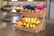 Houder per frutta, con 2 strati, per piano cottura, vassoio decorativo per frutta, verdura, pane, supporto di stoccaggio per in cucina
