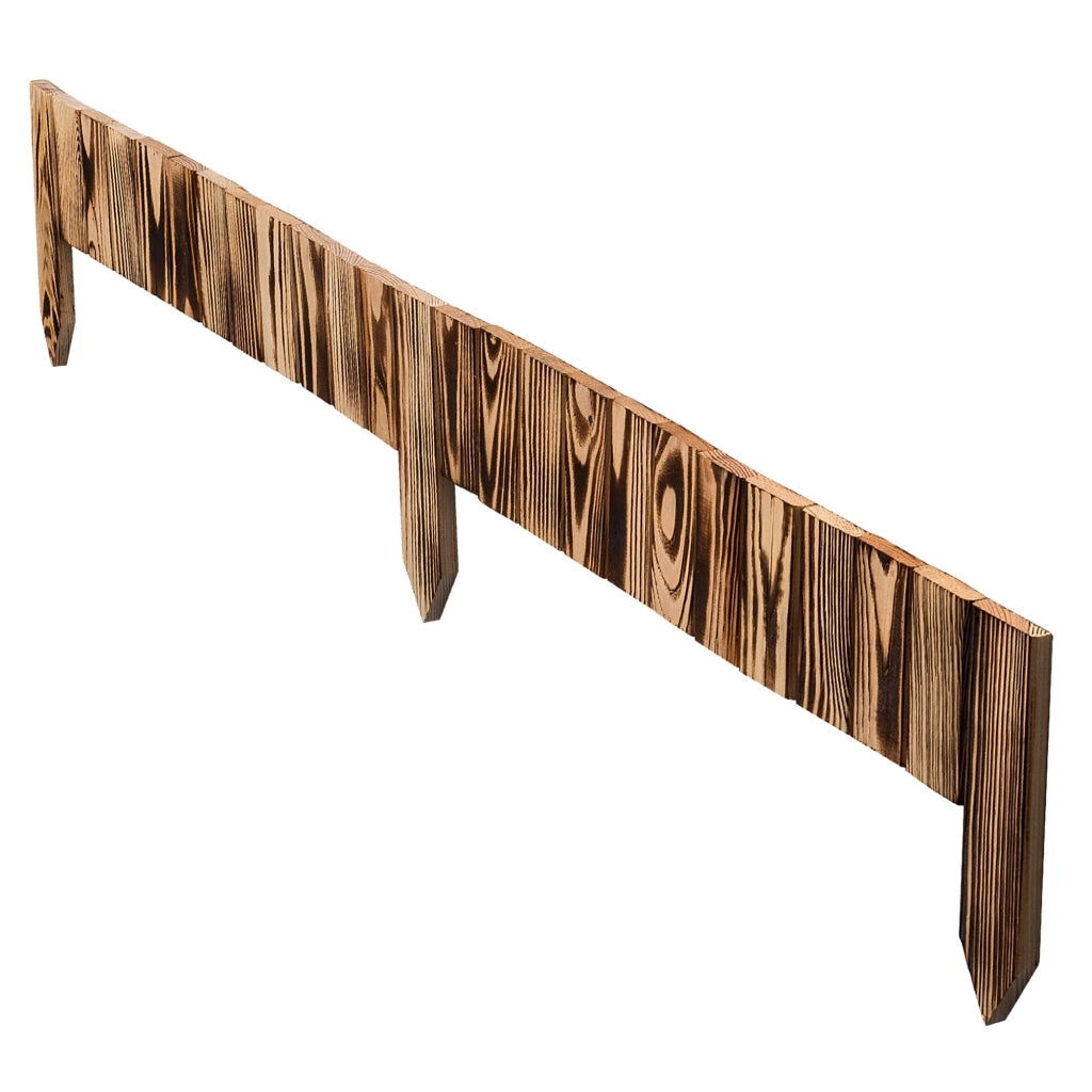 Recinzione da giardino in legno KADAX Palisade, finitura marrone martellata, 10x114 cm
