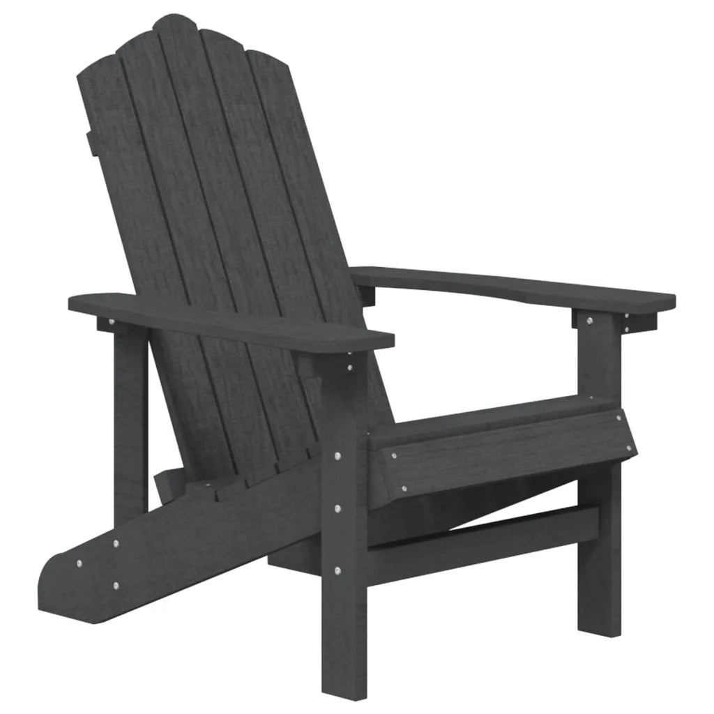 Sedia da Giardino | Sedie da Esterno con Tavolo Adirondack in HDPE Nero