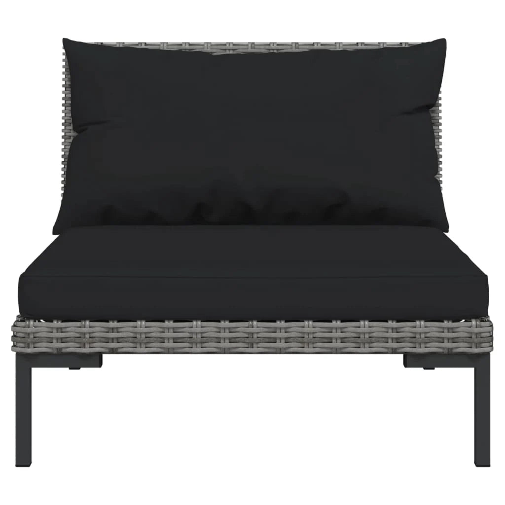 Mobili da giardino mobili da esterno Set di mobili da 7 pezzi con cuscini in resina intrecciata grigio scuro 02_0017287