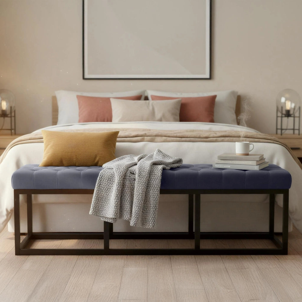 Panca Polson Velluto Nero 150 cm 5