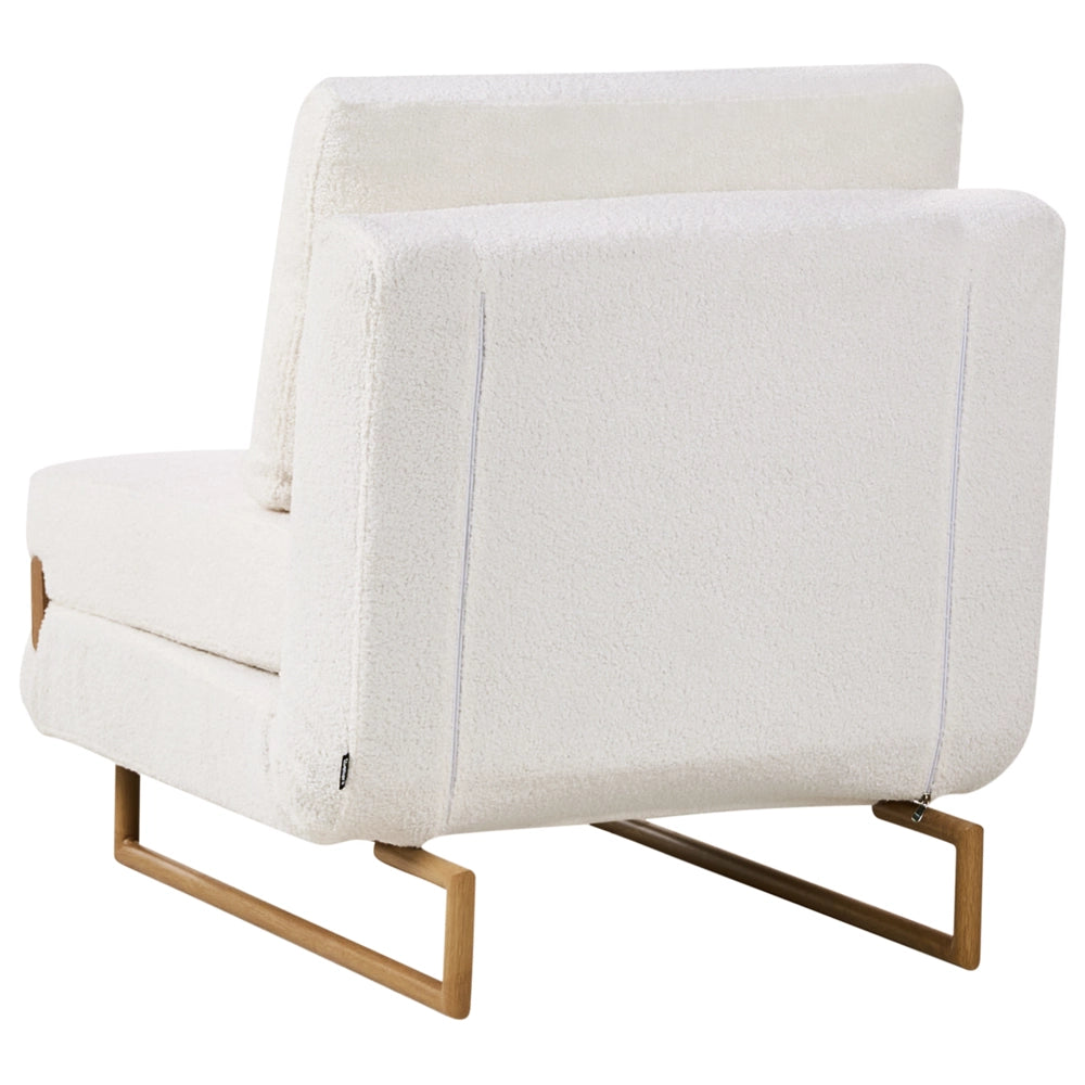 Divano letto singolo Boucle S per 1 persona Pieghevole bianco pieghevole camera ospiti