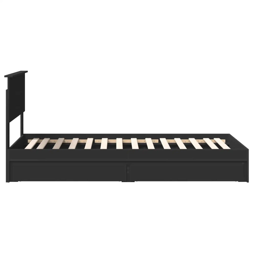 Letto con Contenitore Nero 90 x 190 cm Legno multistrato 3410841
