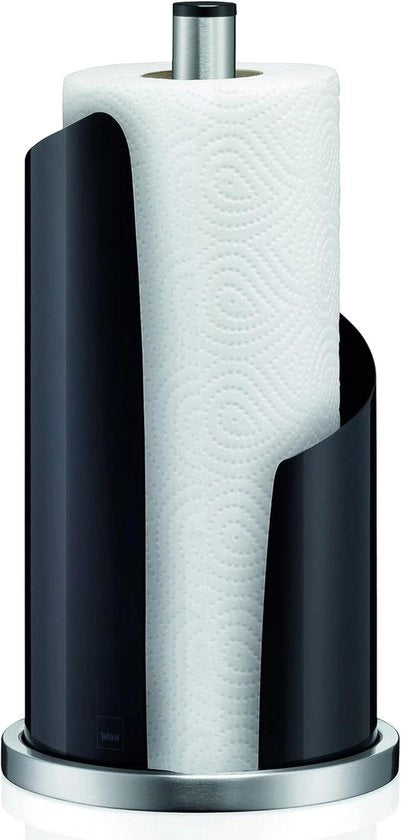 Supporto per rotoli da cucina diametro 15 cm acciaio inossidabile nero - supporto per rotoli da cucina con base metallica