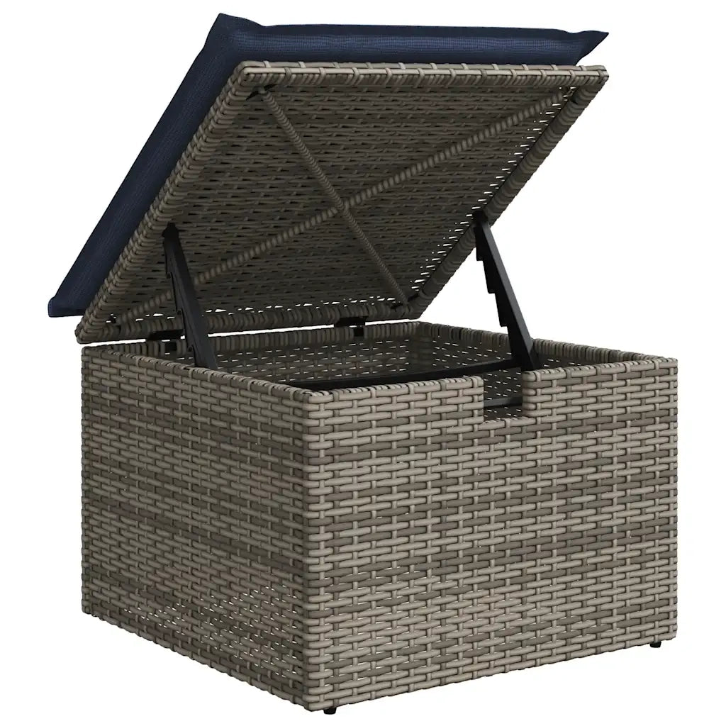 Set Divani da Giardino 7 pz con Cuscini Grigio in Polyrattan
