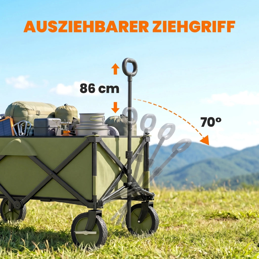 Carrello da giardino pieghevole ¨C zephmum ¨C verde, acciaio, 108x55x93 cm