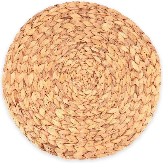 Set di placche per tavolo da 6 pezzi, lavabili, 35 cm di diametro, naturale.