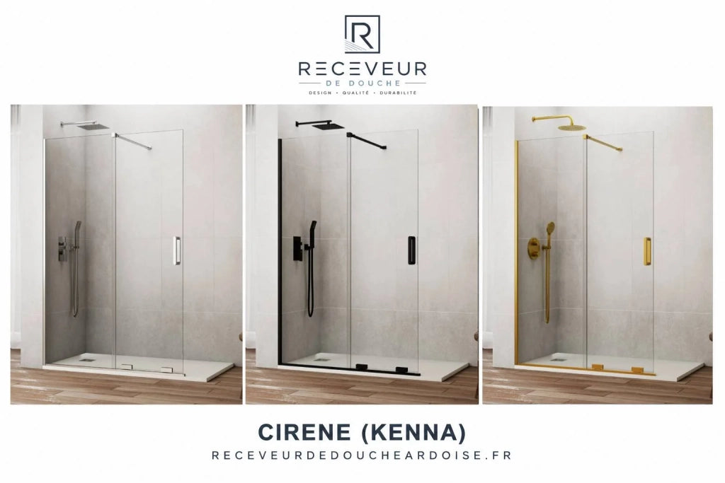 Porta doccia scorrevole 2+2 CIRENE (KENNA) 220 cm Profilo Nero