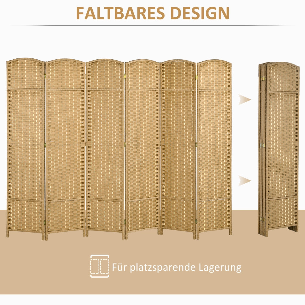 Divisorio pieghevole in legno naturale e PP 240 x 170 cm
