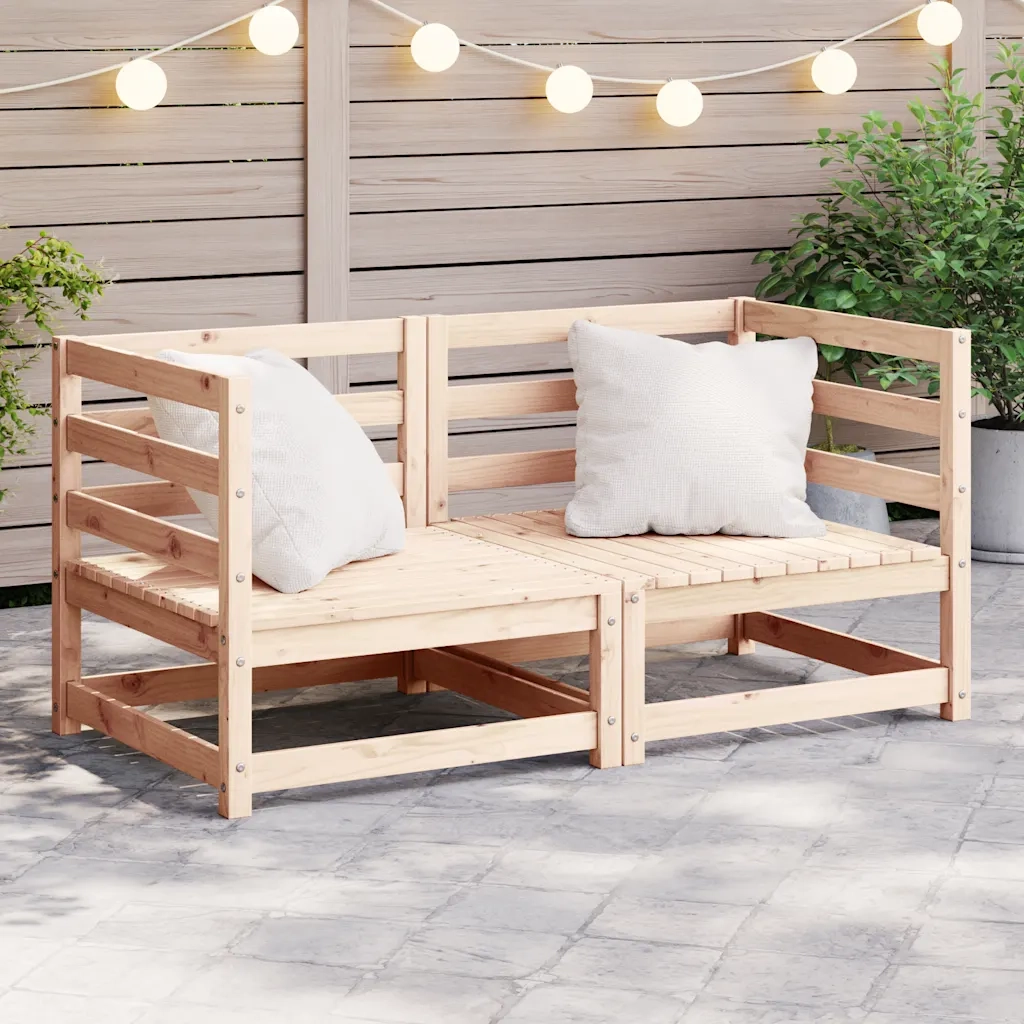 Divani Angolari da Giardino 2 pz in Legno Massello di Pino 805675