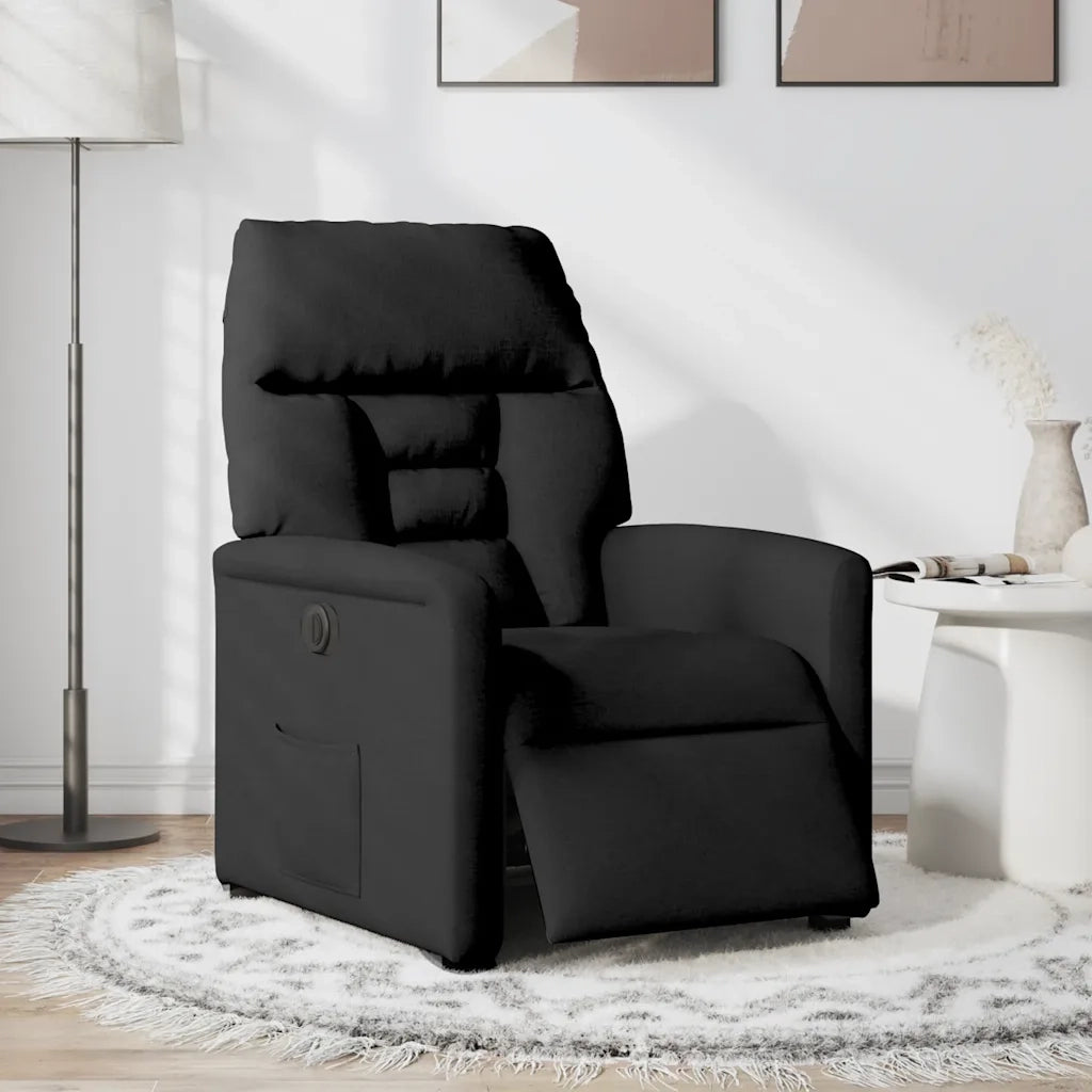 Poltrona Elettrica Reclinabile Nera in Tessuto 3303014