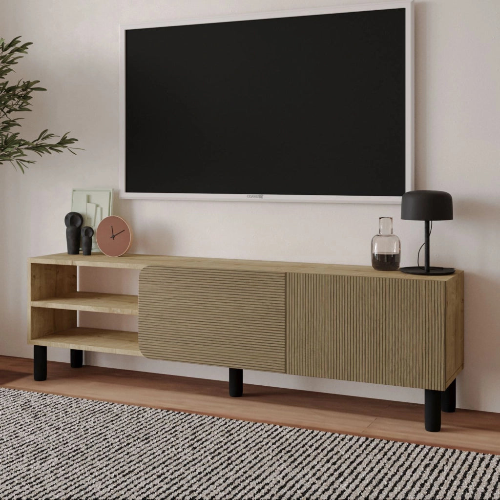 Porta TV in legno "River" - 150 x 31 x 48 cm - Beige
