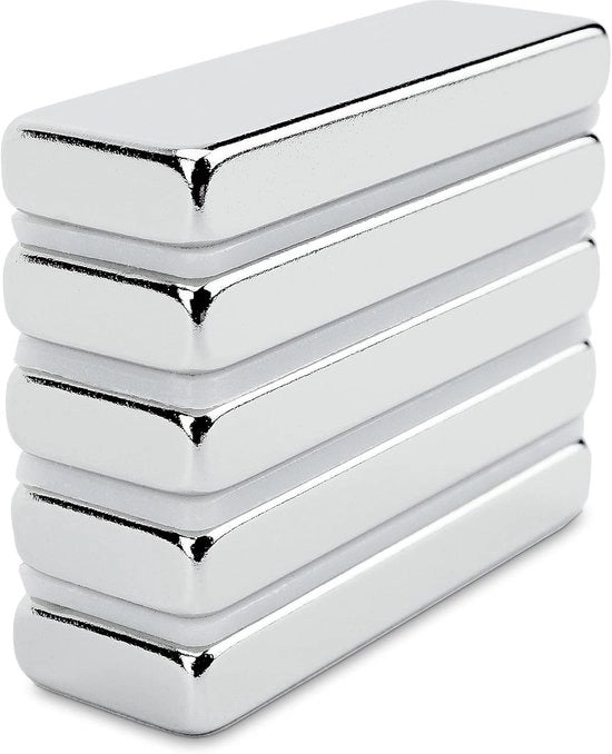 Magnetici Neodymium rettangolari - Forti e Versatili - 5 pezzi - 30 x 10 x 4 mm