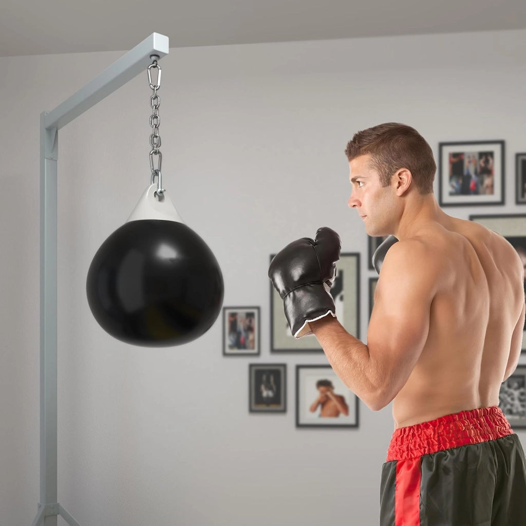 Sacco da boxe per boxe, sacco da allenamento, con tubo dell'acqua, catena in metallo e moschettone, per adulti e ragazzi