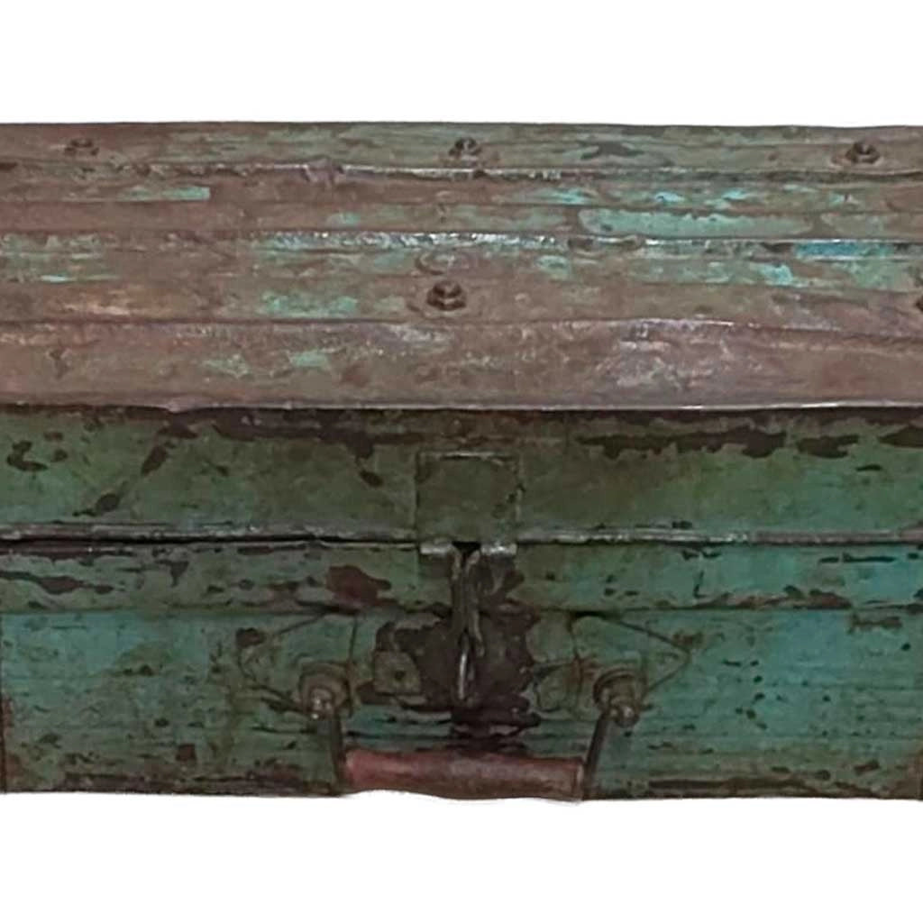 Valigia artigianale in metallo, 67x37x25h cm