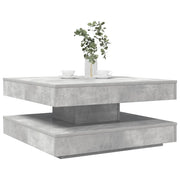 Tavolino da Caff¨¨ Girevole a 360 Gradi-Tavolino da soggiorno Grigio 70x70x34,5 cm 662222