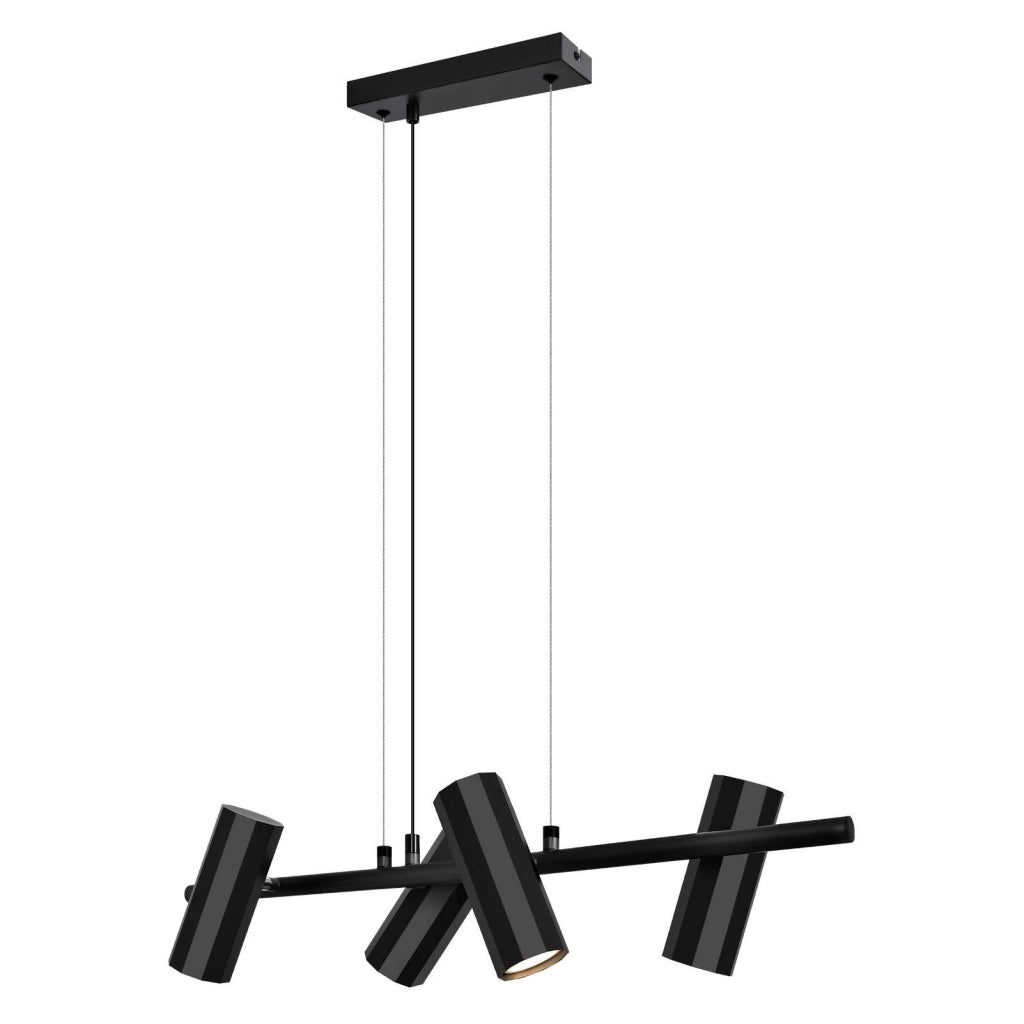 Lampada a sospensione ZMH in metallo nero diametro 66 centimetri 4 attacchi GU10 stile industriale moderno