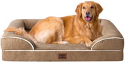 Letto per cani ortopedico per cani grandi, 112x81x15cm, Cuscino per cani in espanso poliuretano XL, Divano per cani lavabile, Impermeabile, Antiscivolo, Divano per cani con bordo alto, Cuscino per cani in cammello