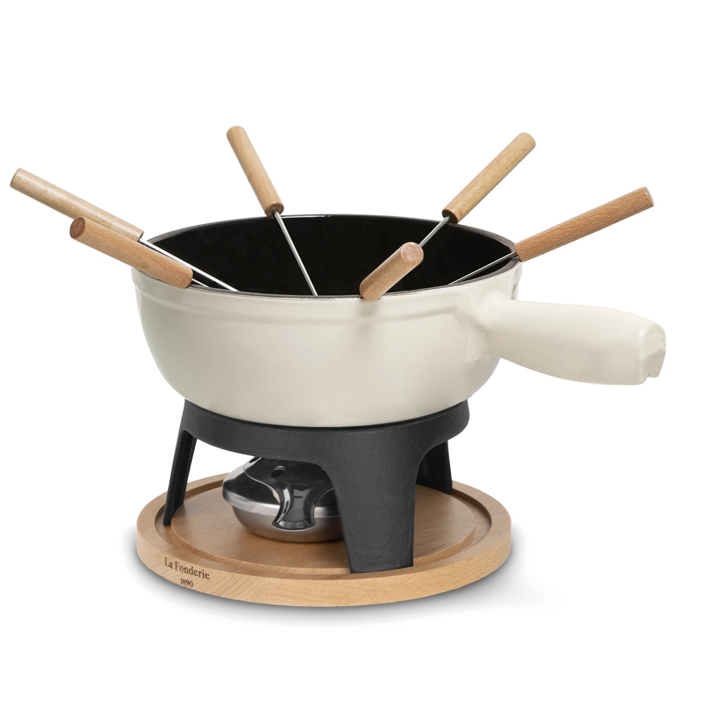 H.Koenig La Fonderie 1890 Set fonduta in ghisa Mont Bianco per 6 persone 1,8L