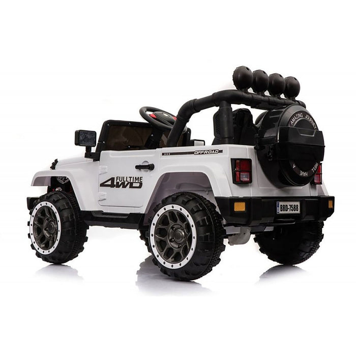 Macchina Elettrica per Bambini Fuoristrada Adventure 12V con Telecomando Bianco