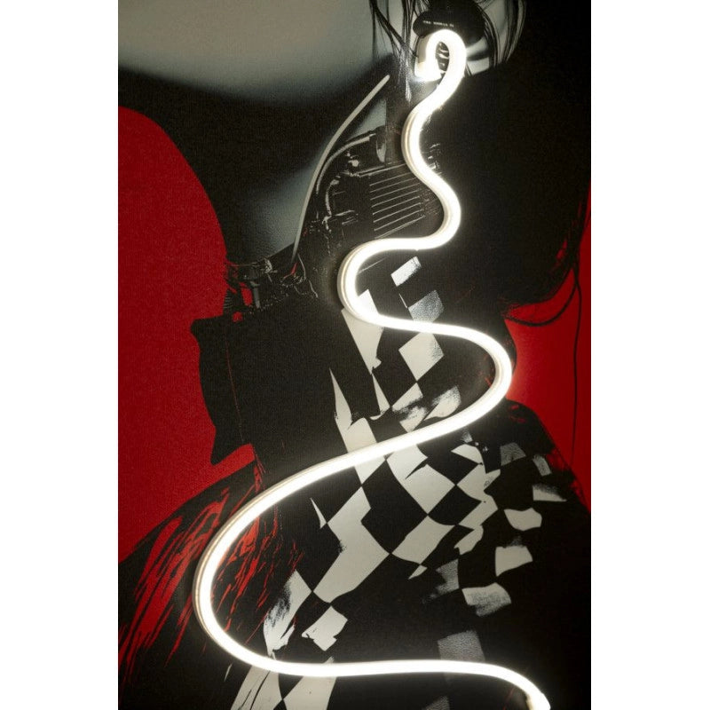 Stampa Con Led Su Tela Psyco -b- cm 60x3,5x90 (applicazione 3d Acrilico)