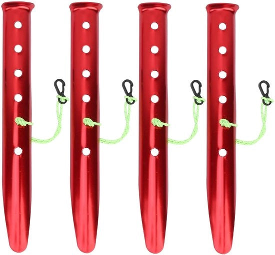 Set di sosteggi per tenda a forma di U - 4 pezzi - Lega di alluminio - Impermeabile - Attrezzatura per campeggio - Nageli per neve - Punti per tenda