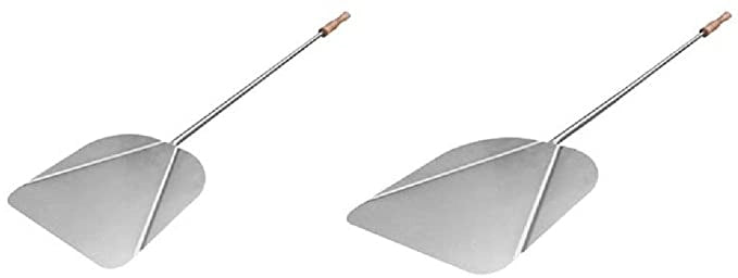 PALA IN ACCIAIO INOX RETTANGOLARE 33 X 38 CM CON MANICO PER FORNO E BARBECUE