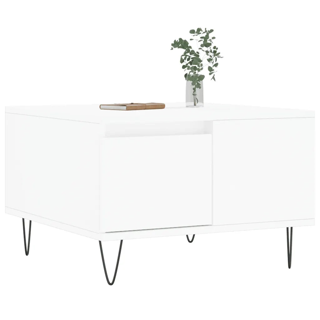 Tavolino da Salotto Bianco 55x55x36,5 cm in Legno Multistrato 830756