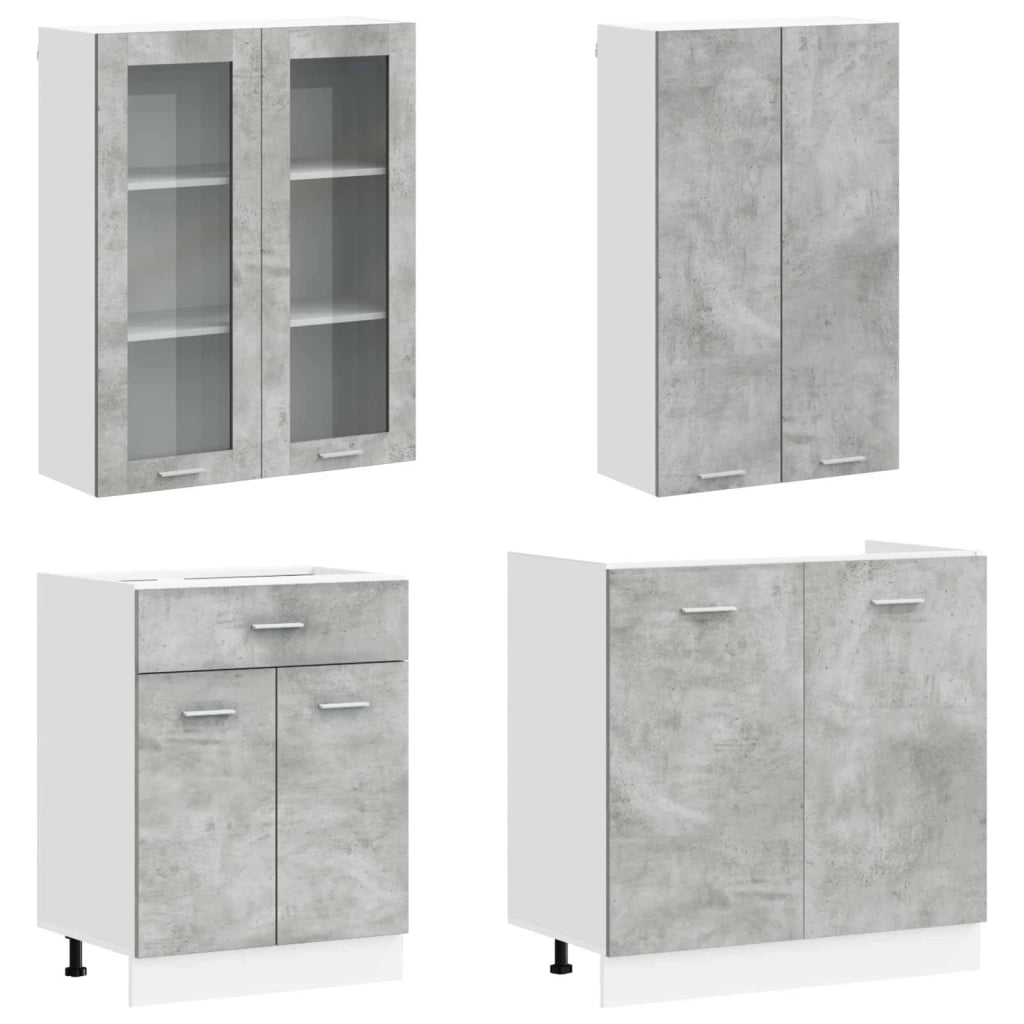 Unità Cucina LYON 4 pcs Grigio Cemento Legno ingegnerizzato 3438366