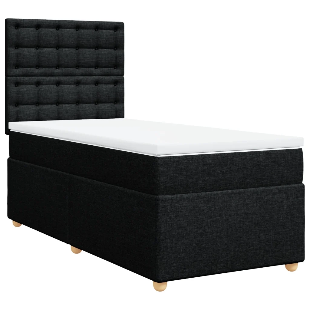 Giroletto a Molle con Materasso Nero 90x190 cm in Tessuto 3293451