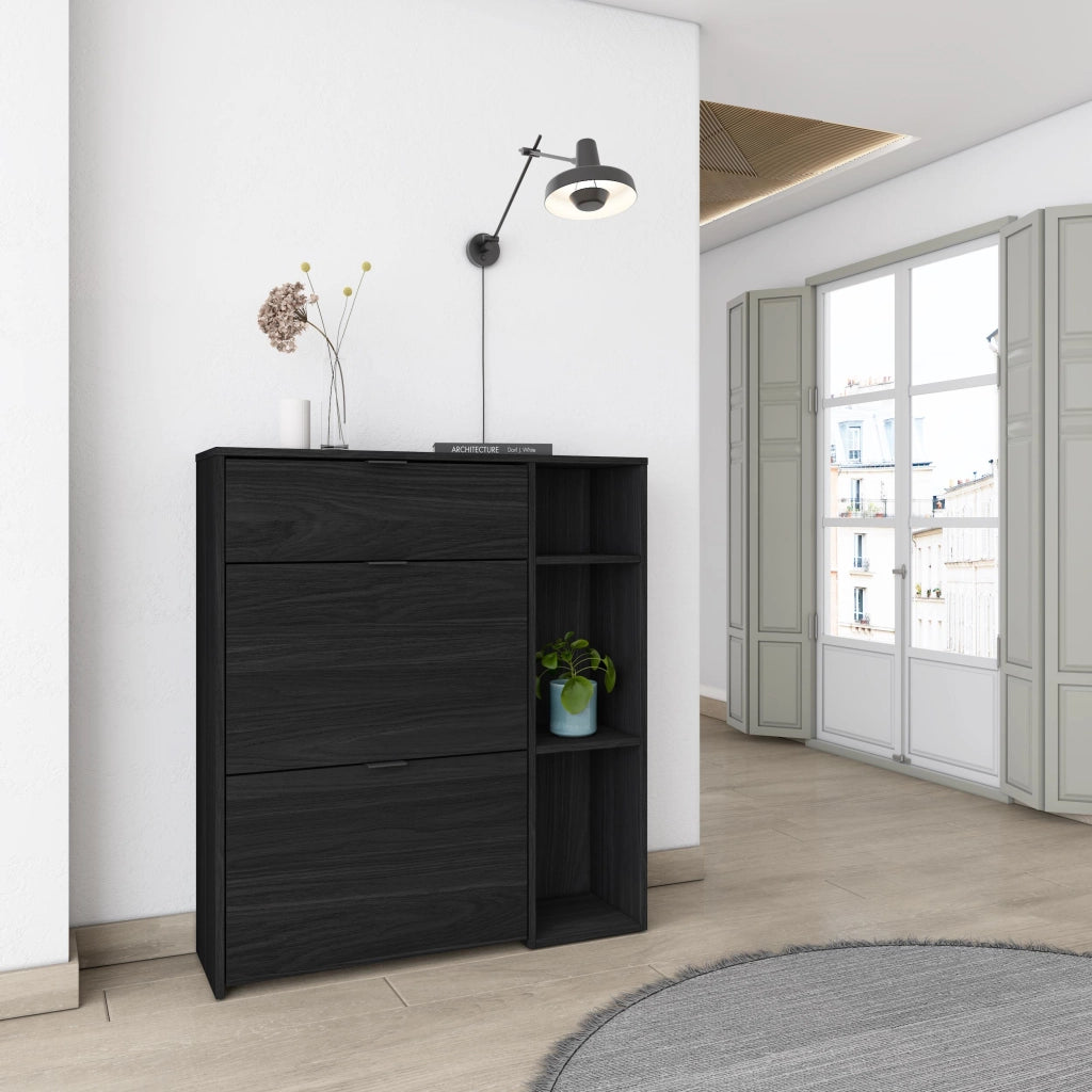 Scarpiera Ingresso, 90x27x102cm, 10 paia di scarpe, Armadio, Nero