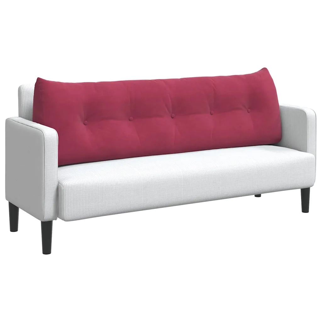 Cuscino per Schiena Rosso Vino 160 x 24 x 50 cm Velluto 42014550